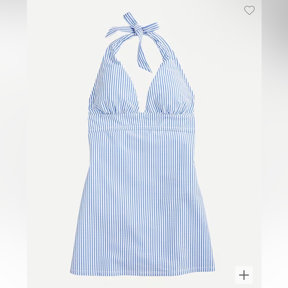 J. Crew Blue and White Striped One Piece Swimsuit